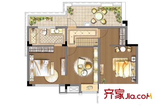 和昌熙溪里洋房A7戶型七層躍層上 5室2廳2衛(wèi)1廚