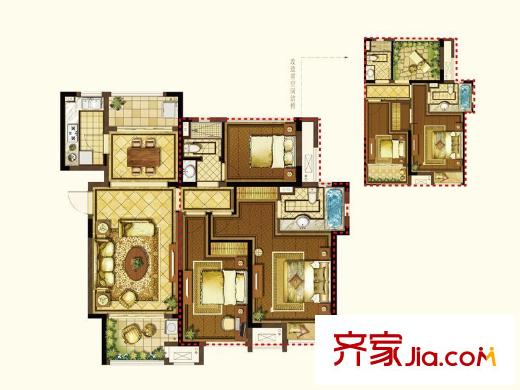 星光耀廣場(chǎng)高層6#、8#、19#、22#標(biāo)準(zhǔn)層A戶型 3室2廳1衛(wèi)1廚
