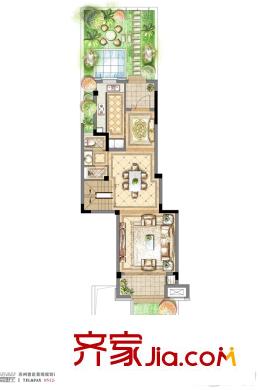 和昌熙溪里洋房標(biāo)準(zhǔn)層A2戶型一層 5室4廳3衛(wèi)1廚