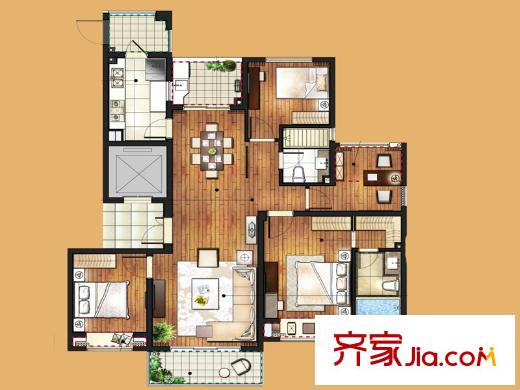 中房頤園一期7#樓標(biāo)準(zhǔn)層A2戶型 3室2廳2衛(wèi)1廚