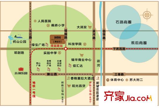 中旅獅山名門區(qū)位圖