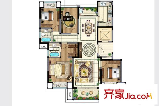 中旅獅山名門高層7號(hào)樓A1戶型 3室2廳2衛(wèi)