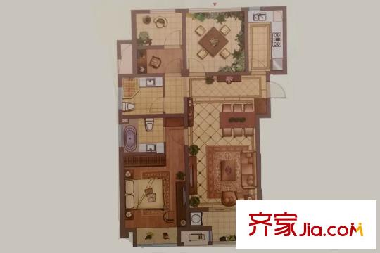 正榮幸福城邦13#標(biāo)準(zhǔn)層D2戶型 2室2廳2衛(wèi)1廚