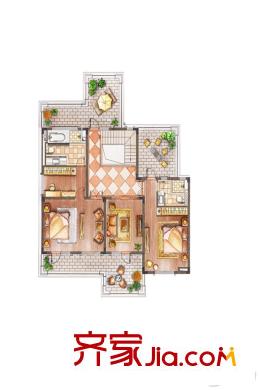 亨通唐墅北入戶280m2戶型二層 2室1廳1衛(wèi)