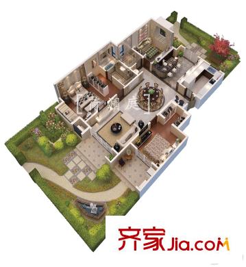 荷瀾庭山院洋房7#8#10#11#13#14#16#18#1F標(biāo)準(zhǔn)層 3室2廳2衛(wèi)1廚