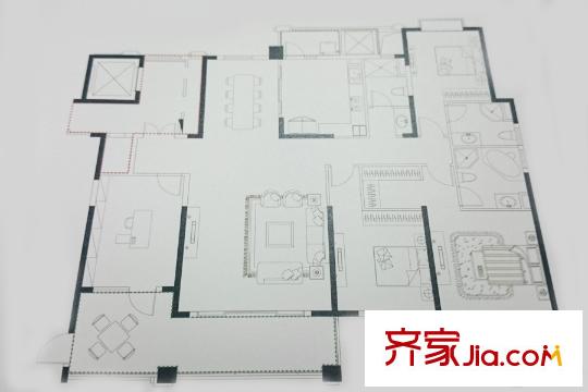 禧悅2#邊戶01、04室A戶型220平 4室3廳3衛(wèi)1廚