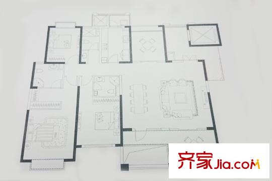 禧悅2#中間戶02、03室B戶型193平 4室2廳3衛(wèi)1廚