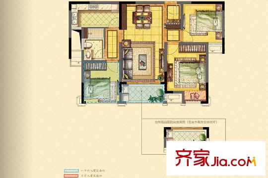 中銳府上四期6#標(biāo)準(zhǔn)層A2戶型 3室2廳1衛(wèi)1廚