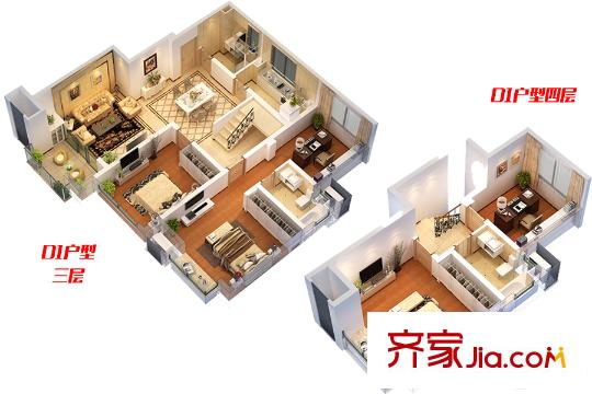 津西美墅館疊墅1#2#3#6#7#8#D1戶型標(biāo)準(zhǔn)層 4室2廳3衛(wèi)1廚
