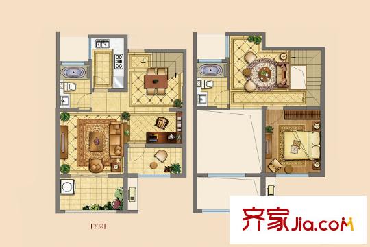 正榮華府二期高層16#19#中間戶B1戶型 2室3廳2衛(wèi)1廚