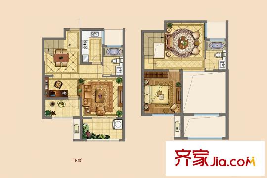 正榮華府二期高層16#19#中間戶B2戶型  2室3廳2衛(wèi)1廚
