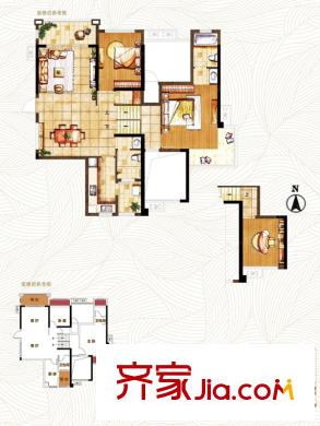御湖灣一期2#C-1(偶）戶型 3室2廳2衛(wèi)1廚