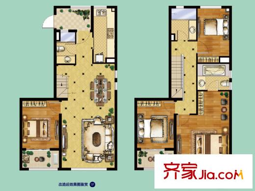 中航樾公館4#5#10#B2戶型127平方米 4室2廳3衛(wèi)1廚