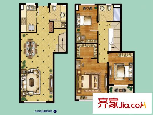 中航樾公館3#4#5#10#A1戶型97平方米 3室2廳2衛(wèi)1廚