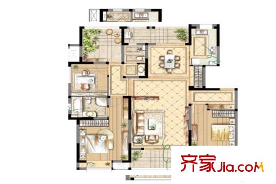 金輝淺灣雅苑1#2#3#標(biāo)準(zhǔn)層A4戶型 3室2廳1衛(wèi)1廚