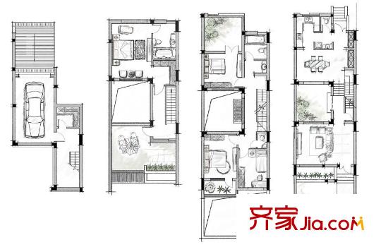 水墨江南戶型圖E2 4室3廳4衛(wèi)1廚
