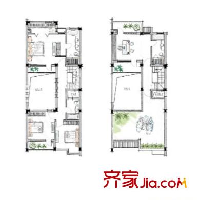 水墨江南戶型圖A1（南入） 4室3廳4衛(wèi)1廚
