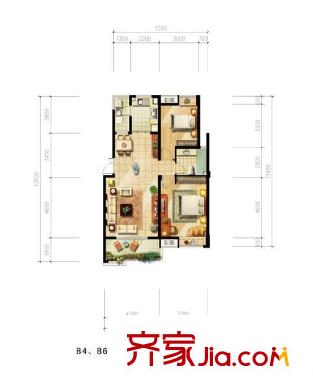 天地源水墨三十度戶型圖戶型圖 2室2廳1衛(wèi)1廚