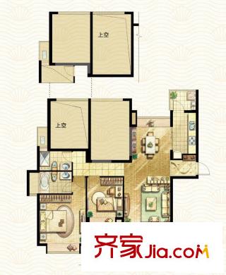 合景峰匯國際2期7-8#高層標準層C戶型 3室2廳1衛(wèi)1廚