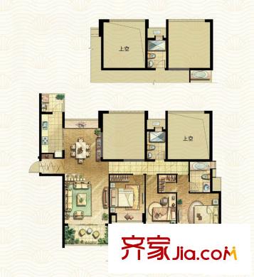 合景峰匯國際2期7-8#高層標準層D2戶型 3室2廳2衛(wèi)1廚