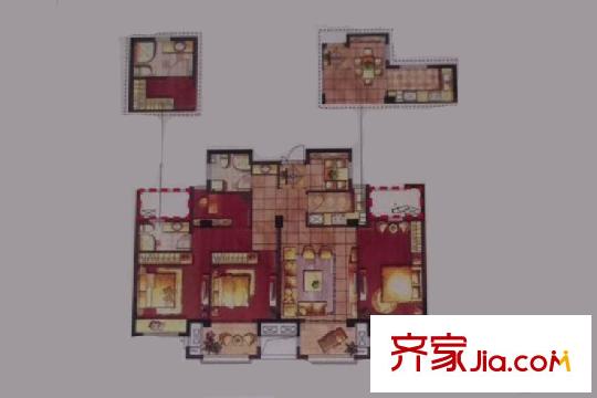 中央公園城一期9#高層標(biāo)準(zhǔn)層G-II 戶型 4室2廳2衛(wèi)1廚