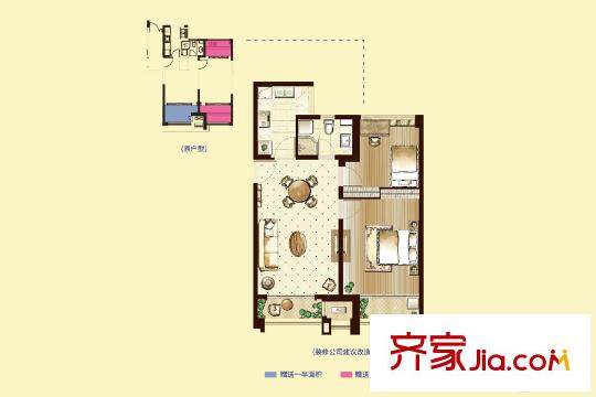 印象歐洲4期65#標(biāo)準(zhǔn)層C戶(hù)型 2室2廳1衛(wèi)1廚