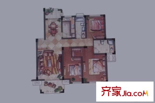 中央公園城一期10#11#高層標(biāo)準(zhǔn)層G-3戶型 3室2廳2衛(wèi)1廚