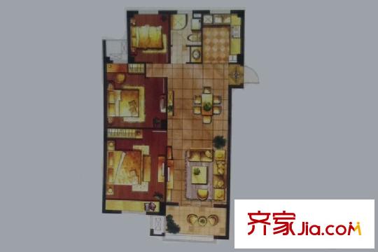 中央公園城一期17#18#高層標(biāo)準(zhǔn)層G-6戶型 3室2廳1衛(wèi)1廚