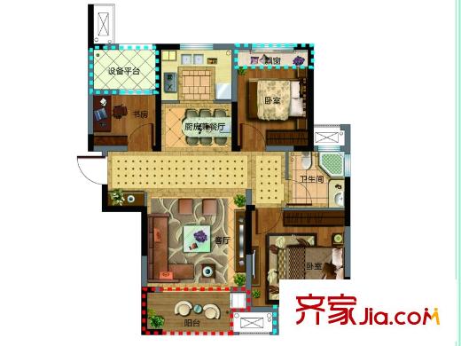 新湖明珠城三期紫桂苑東區(qū)1#標(biāo)準(zhǔn)層A戶型 2室2廳1衛(wèi)1廚