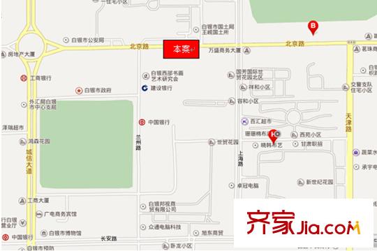 白銀國芳國際?世貿(mào)花園區(qū)位圖