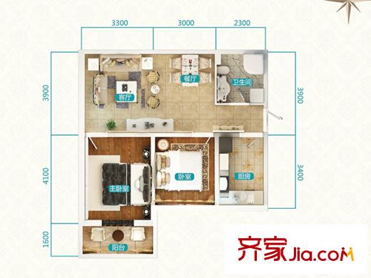 欣欣嘉園東1/3區(qū) 1單元2號(hào)和5號(hào)房 B2戶型 2室2廳1衛(wèi)1廚