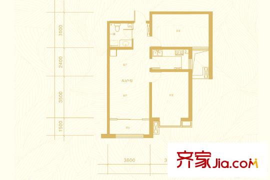 津華?格林蘭A3戶型92.45平米 2室2廳1衛(wèi)1廚