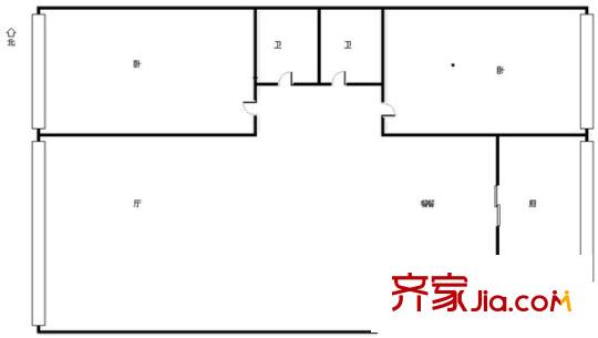 桃花島  2室 戶型圖