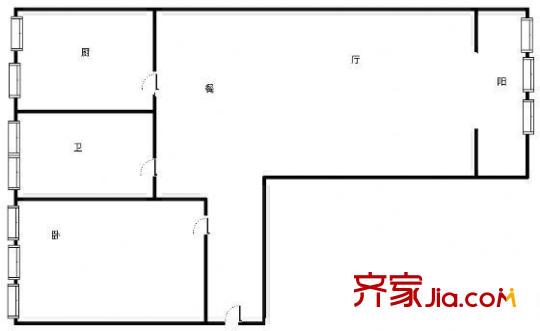 蘭新清洗公司家屬院  1室  戶(hù)型圖