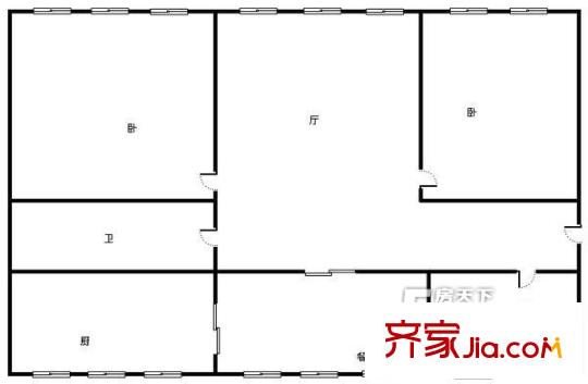 鴻達(dá)小區(qū) 2室 戶型圖