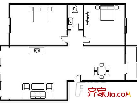 桃花島 2室 戶型圖