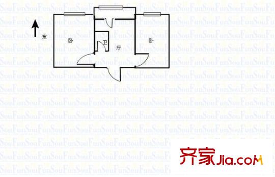 省農(nóng)付家屬院戶型圖兩室兩廳一廚一衛(wèi) 2室2廳1衛(wèi)1廚