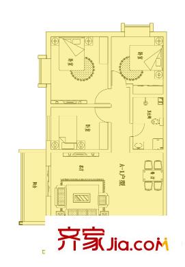 農(nóng)機(jī)廠家屬院 3室 戶(hù)型圖