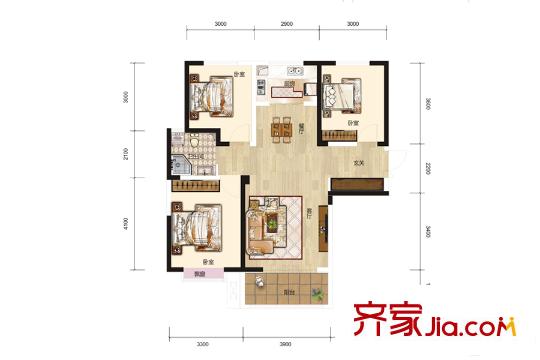 蘭石?睿智名居1#2#3#4#5#9#12#17#A1/A3戶型 3室2廳1衛(wèi)1廚