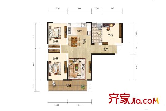 蘭石?睿智名居8#11#15#B1戶型 3室2廳1衛(wèi)1廚