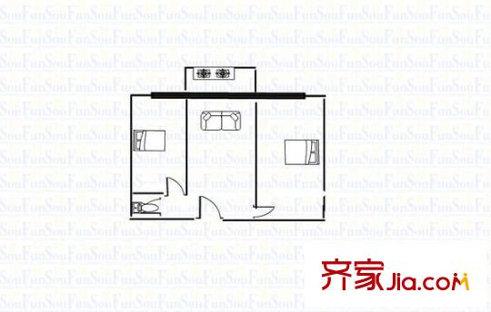 蘭州雁灘市公安局家屬院2室 戶型圖