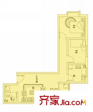 輪胎廠家屬院 2室 戶型圖