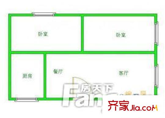 環(huán)保廳家屬院  2室  戶型圖