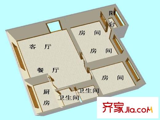 雁灘農(nóng)科所家屬院 2室 戶型圖
