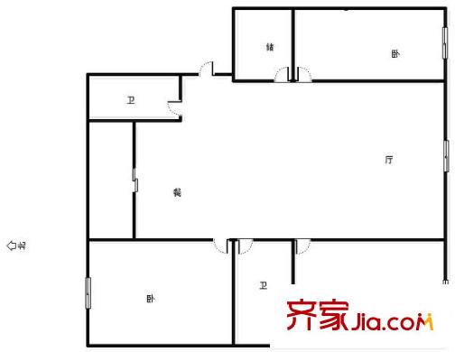 城關(guān)區(qū)煙草公司家屬院 3室 戶型圖