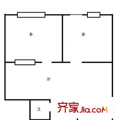 鹽場堡新區(qū)  2室  戶型圖
