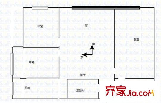 康復(fù)中心家屬院 3室 戶型圖