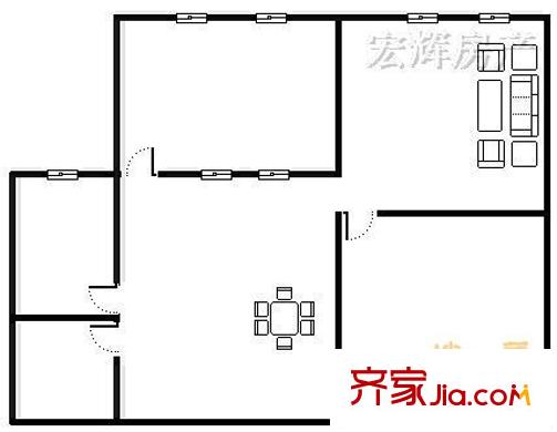 安寧公安分局家屬院北區(qū)戶型圖公安局家屬院 2室 戶型圖 2室2廳1衛(wèi)1廚