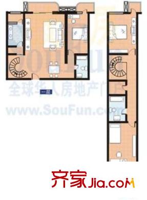 乾昌大廈戶型圖復式結構 3室2廳2衛(wèi)1廚