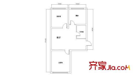 鹽場堡新區(qū)  2室  戶型圖